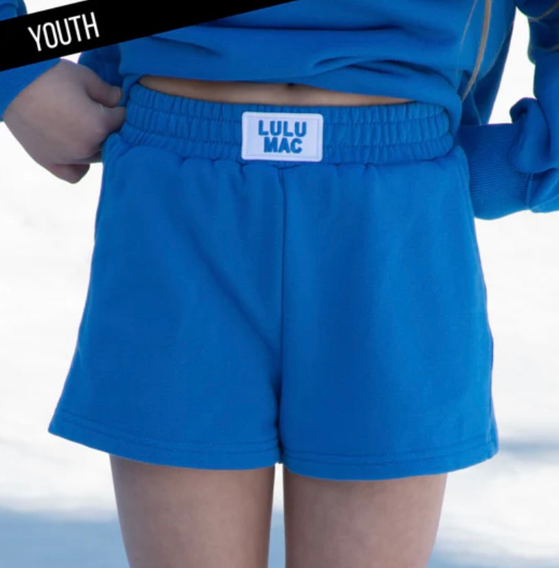 LULU MAC- KID TERRY CLOTH SHORTS -BRIGHT BLUE