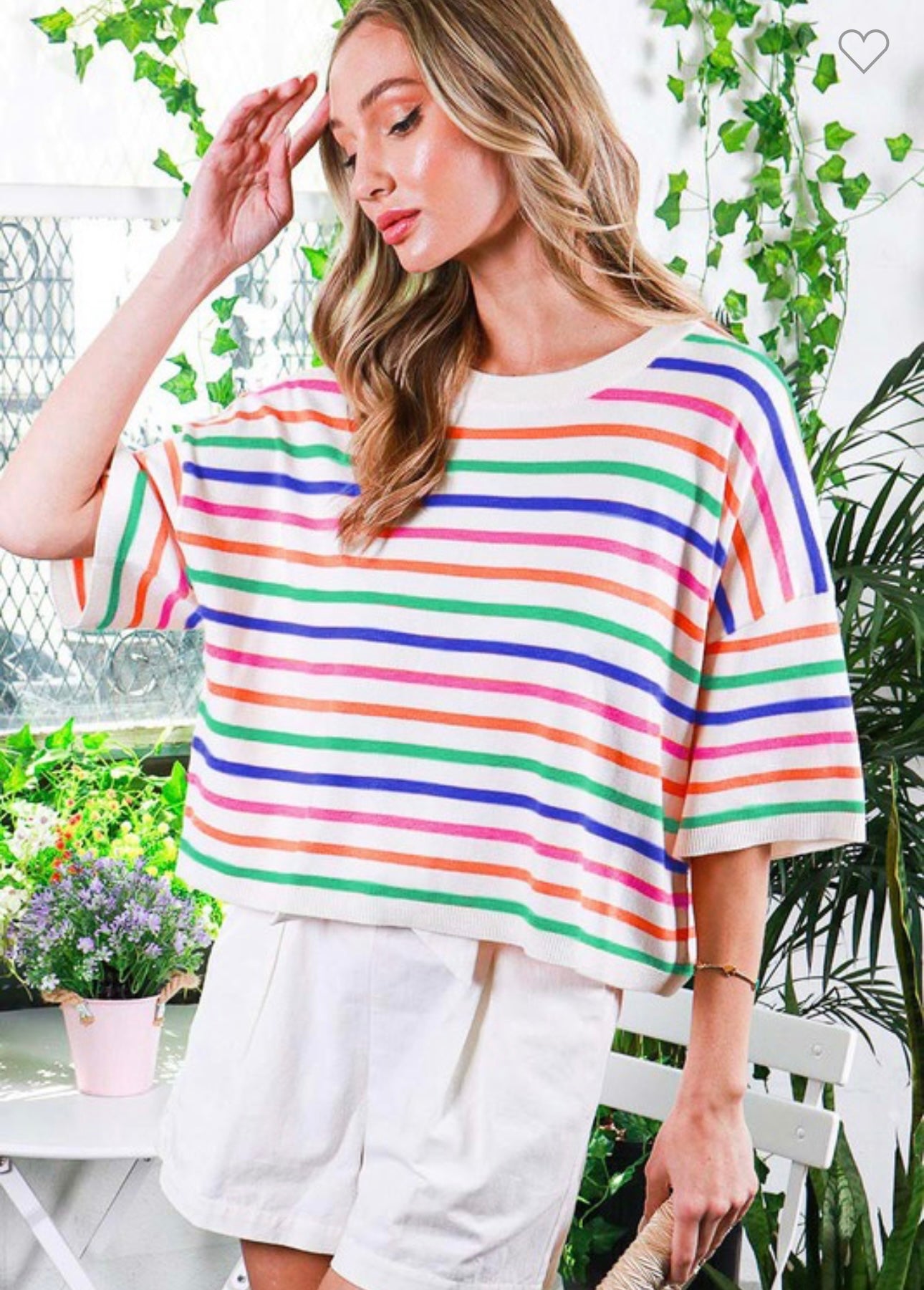 MULTI STRIPE SWEATER TOP