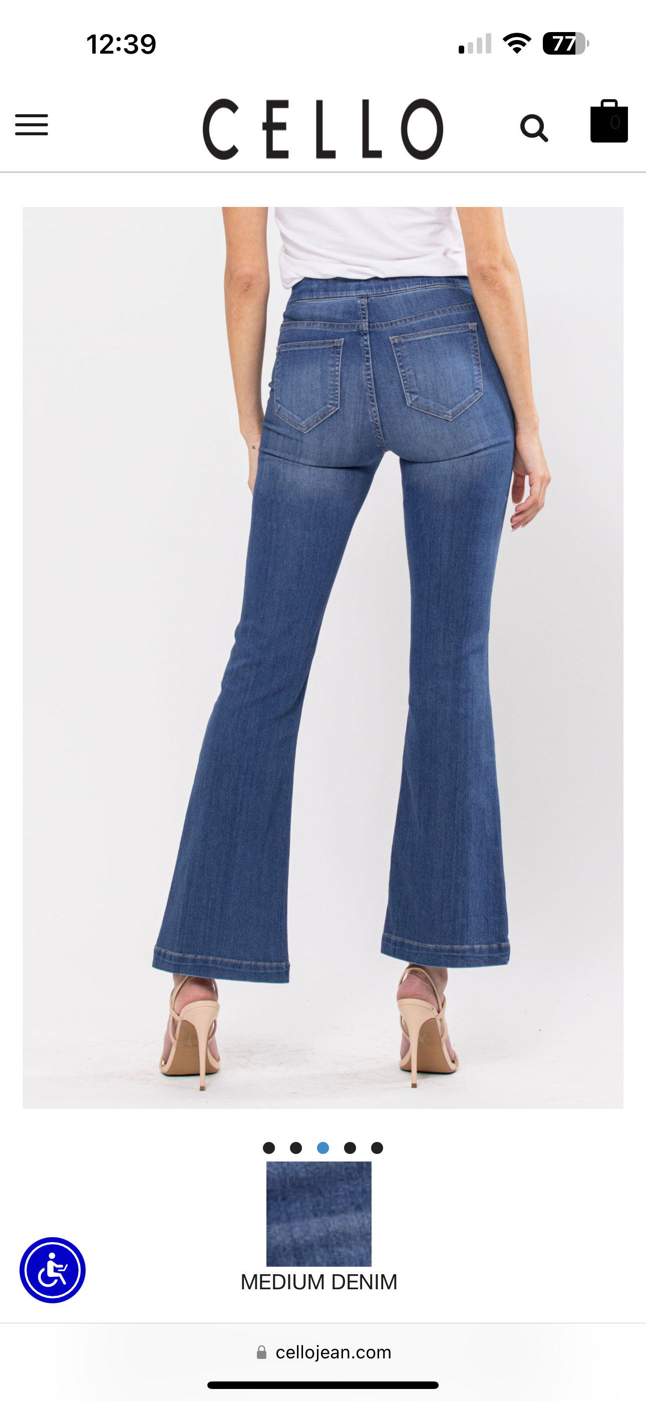Cello Mid Rise Pull On Petite Jeans in Medium wash