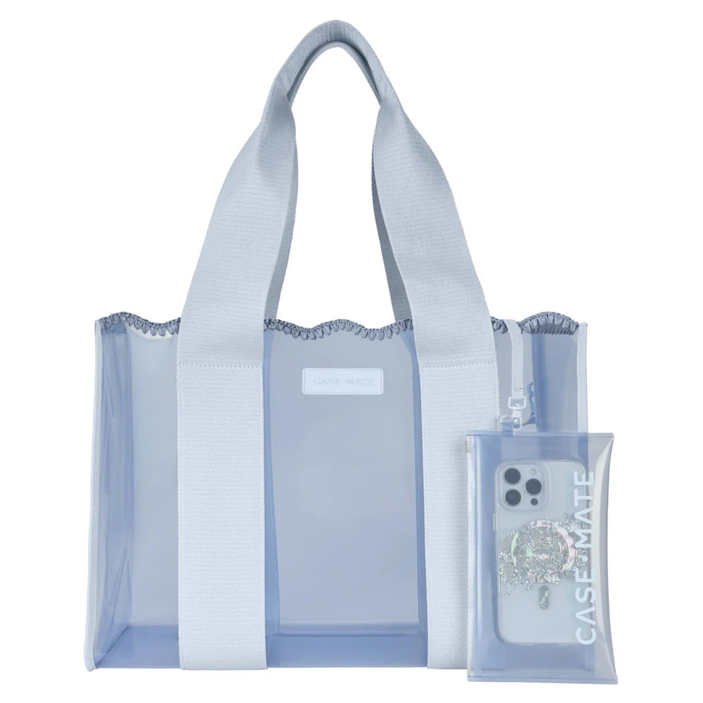 Casemate jelly tote bag carolina blue crochet wave