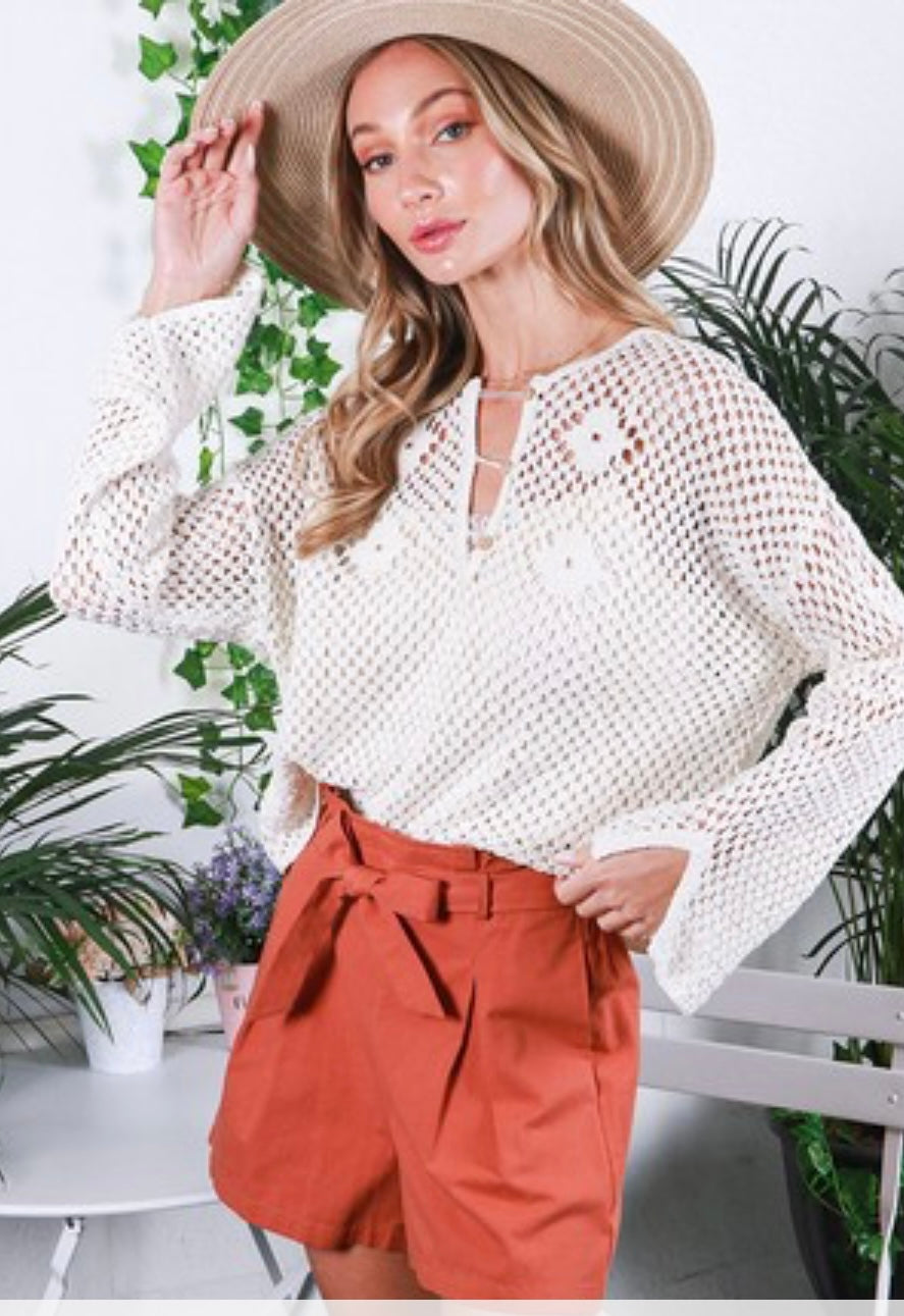 SIENNA HIGH WAIST TIE WAIST SIDE POCKET PIN-TUCK DETAIL SHORTS