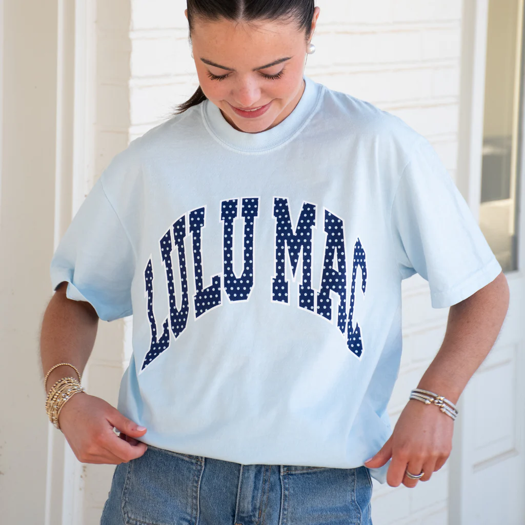 LULU MAC-Polka Dot Chambray Tee