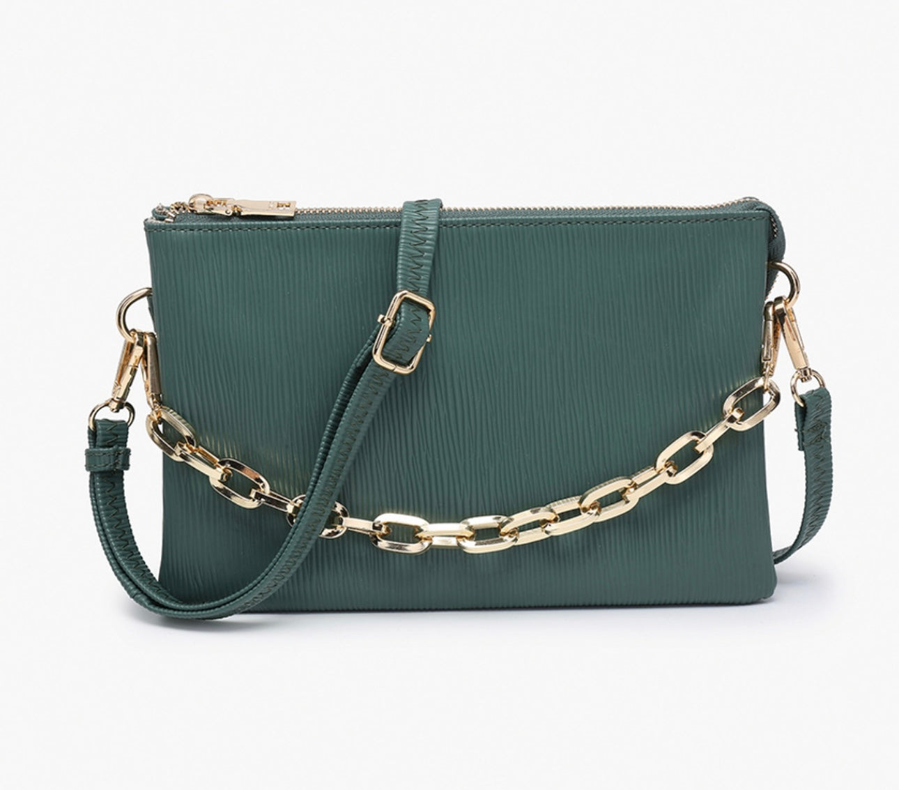 Izzy Textured Crossbody w/ Chain Strap