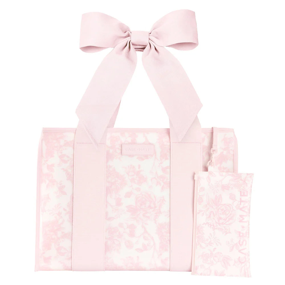 Casemate jelly tote bag ballet pink afternoon rosé bow