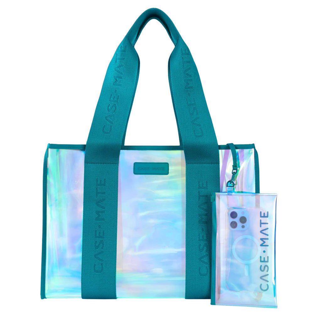 Casemate jelly tote bag emerald blue iridescent
