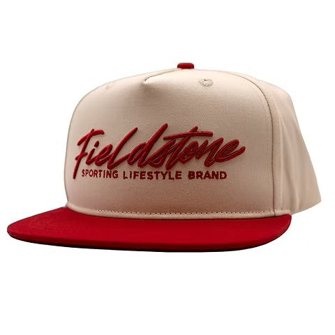 Red Canvas Script Logo fieldstone Hat