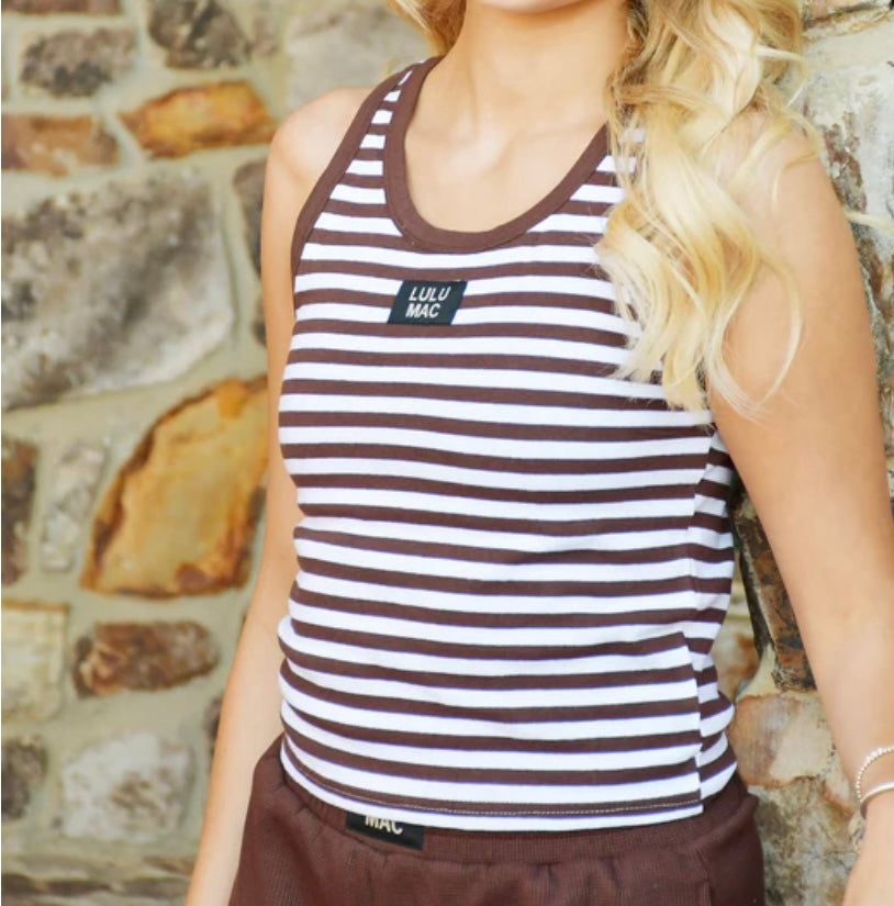 LULU Mac Brown stripe tank