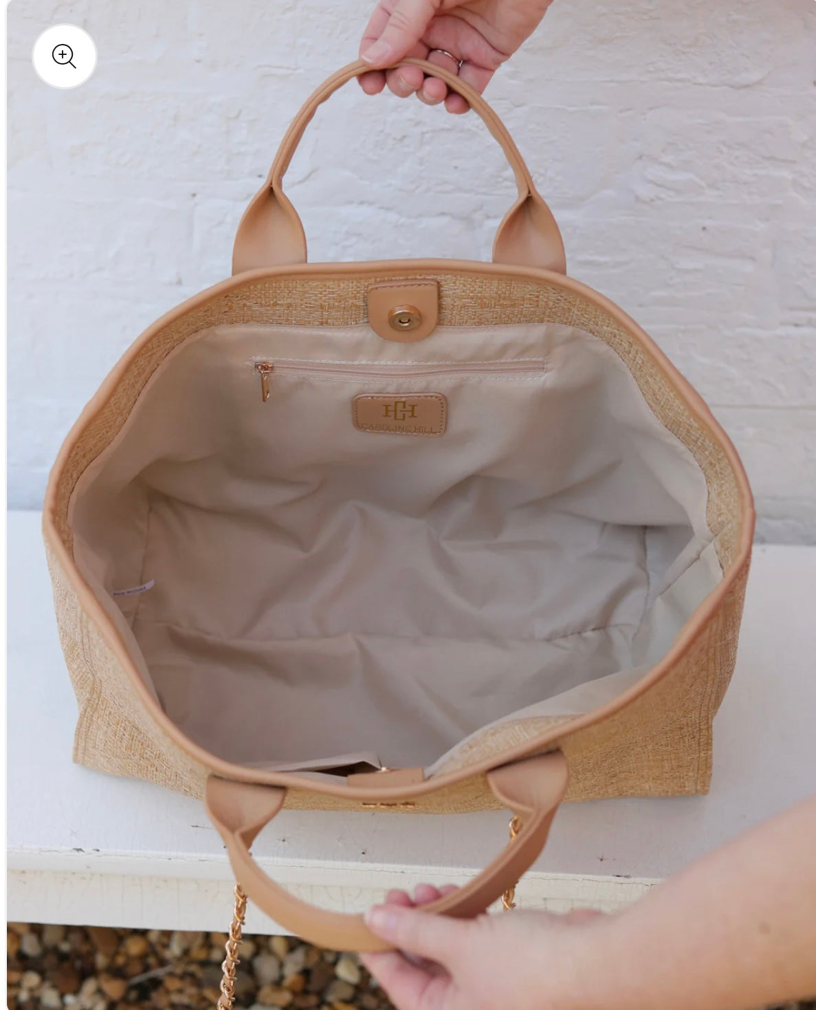Caroline Hill - Melissa Tote Bag | Natural Lattice Tan