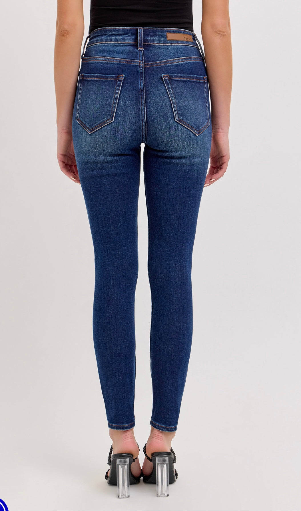Cello high rise ankle skinny jeans in dark denim