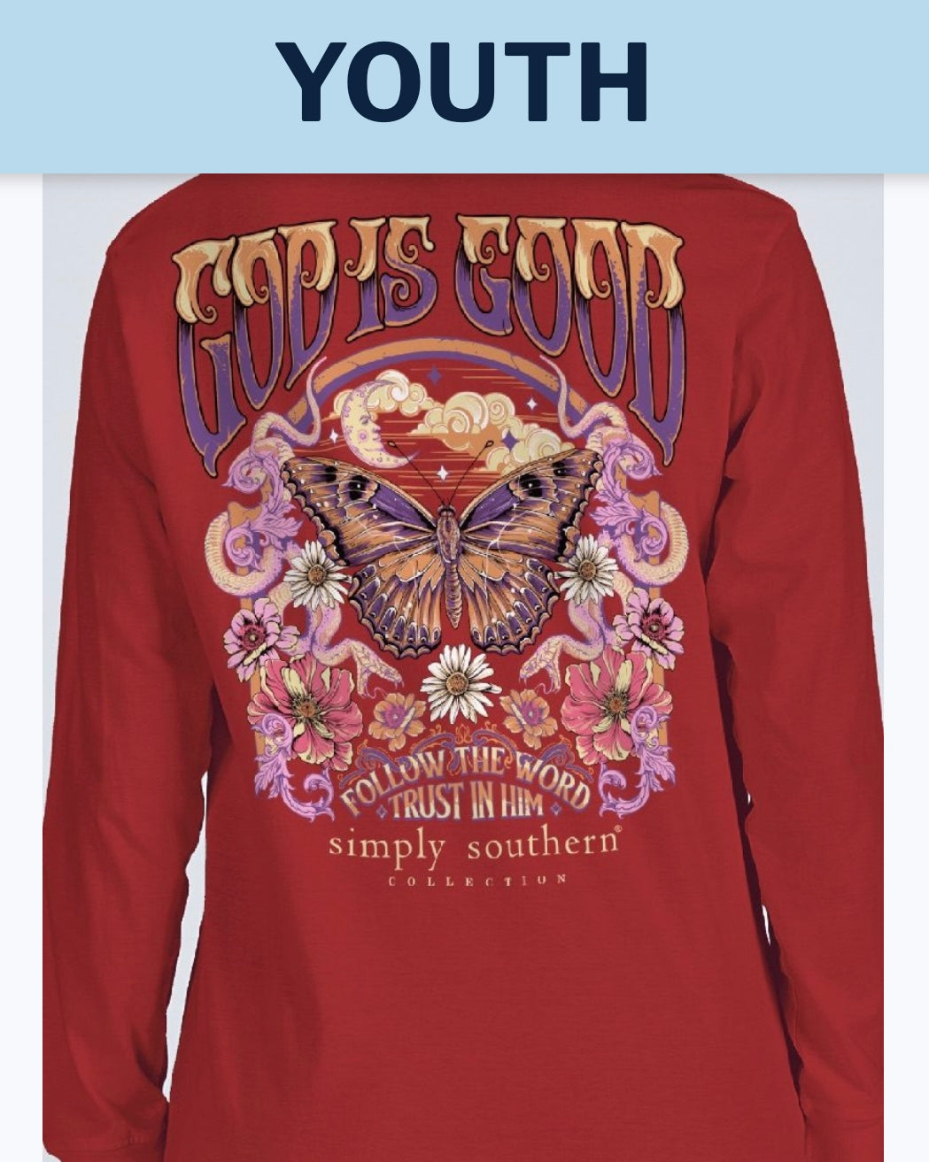 YOUTH Simply Southern “Follow” Long Sleeve T-Shirt