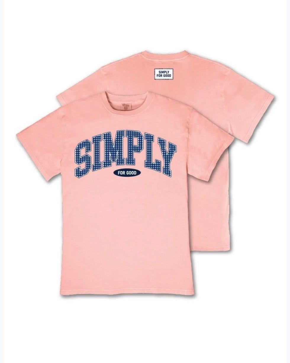 Simply southern mineral washed plaid logo tshirt