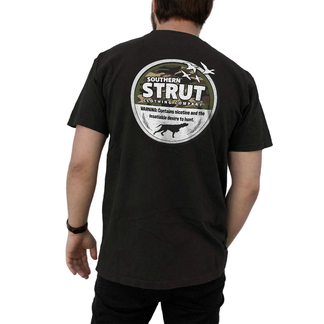HUNTING TIN – WARNING LABEL TEE