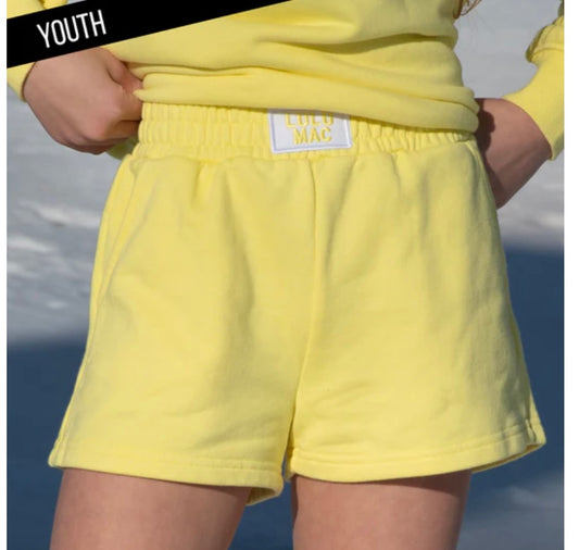 LULU MAC- KID TERRY CLOTH SHORTS -YELLOW