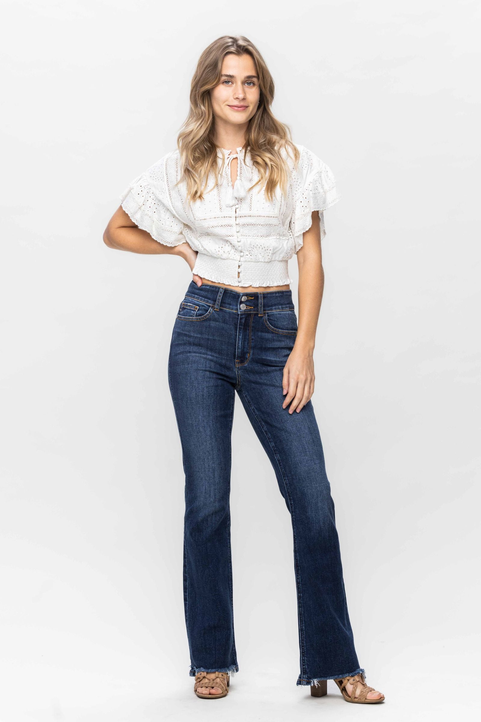 JUDY BLUE HIGH WAISTED VINTAGE FRAYED HEM BOOTCUT