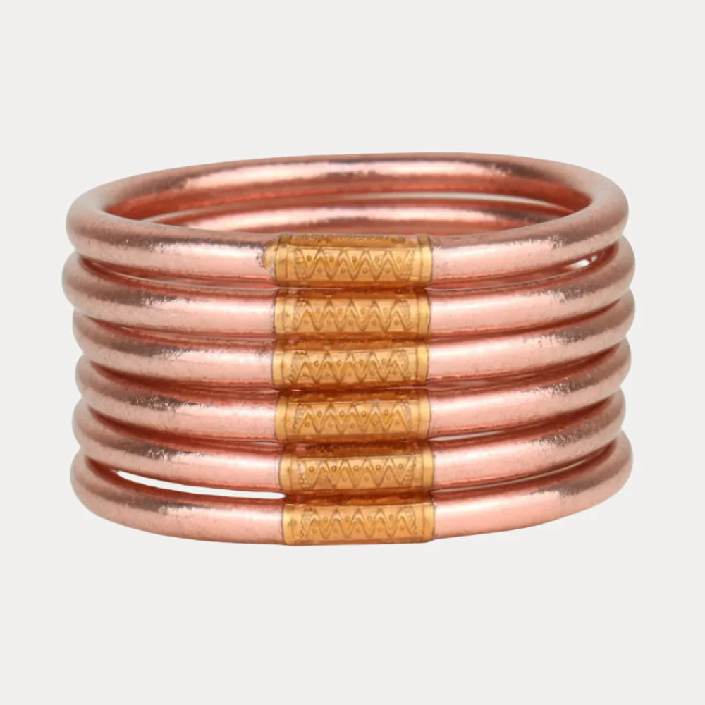 ROSE GOLD ALL WEATHER BANGLES® (SET OF 6) - SERENITY PRAYER