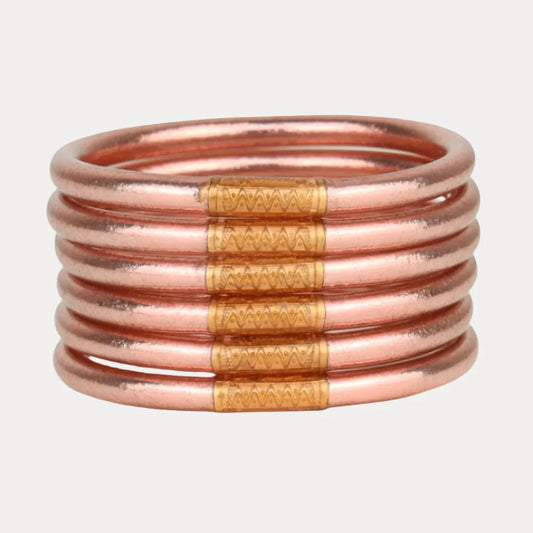 ROSE GOLD ALL WEATHER BANGLES® (SET OF 6) - SERENITY PRAYER