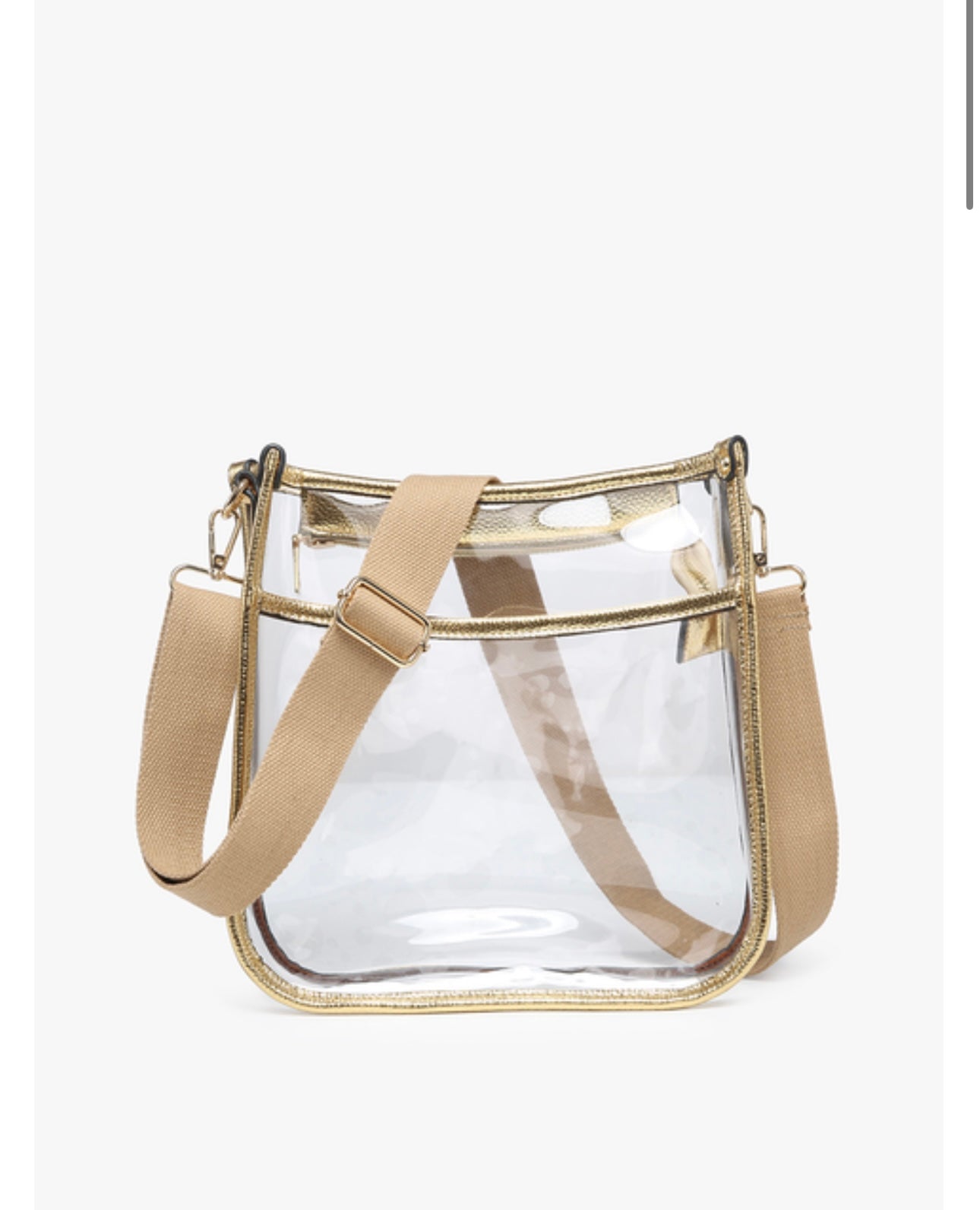 Posie Clear Gold Crossbody w/ Vegan Leather