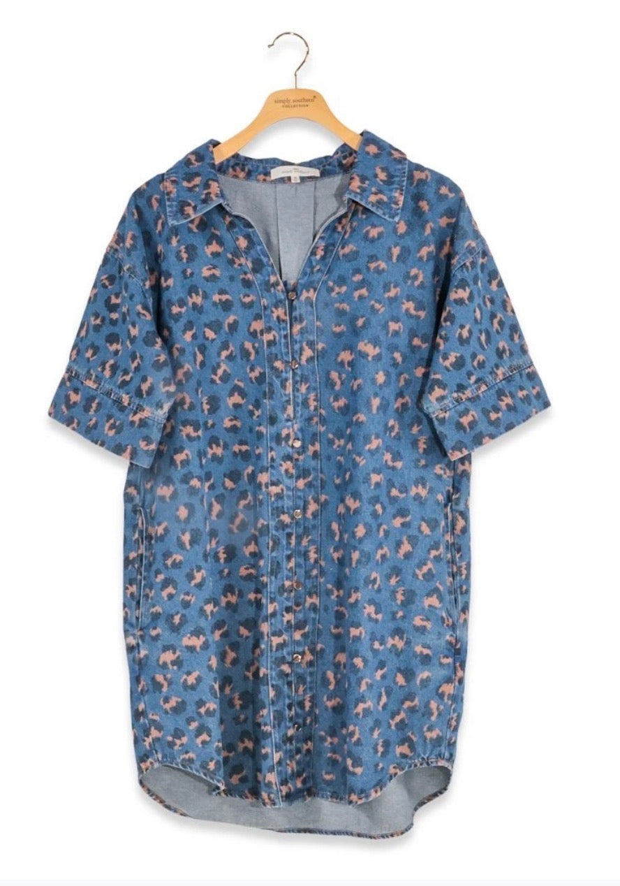 The Leopard Print Denim Dress