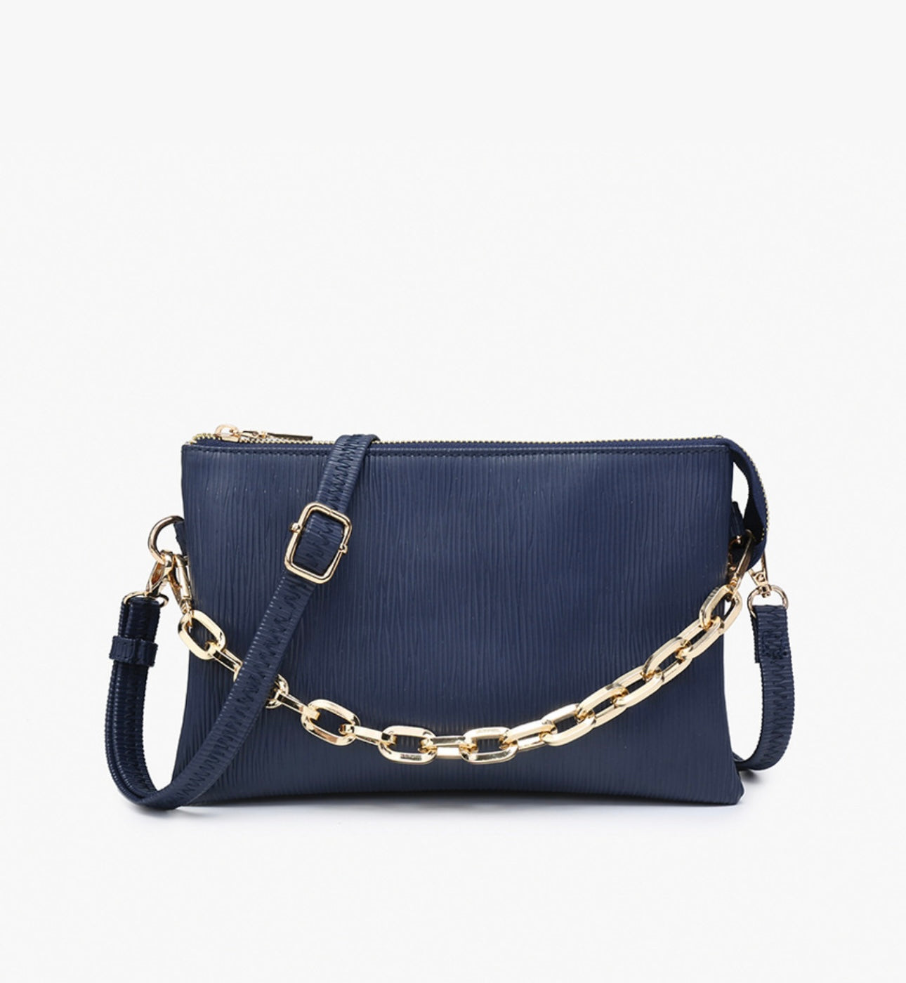 Izzy Textured Crossbody w/ Chain Strap
