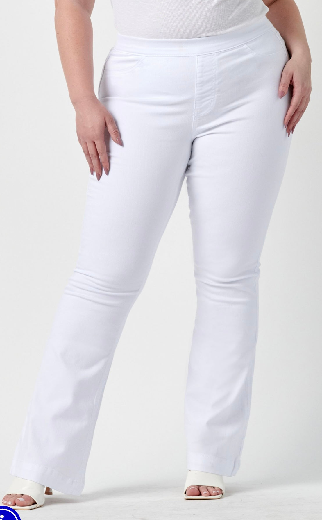 Cello Curvy white Flared Pull On Jean