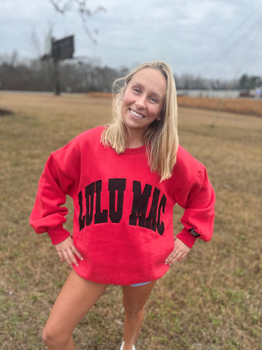 LULU MAC - RED & BLACK CREWNECK