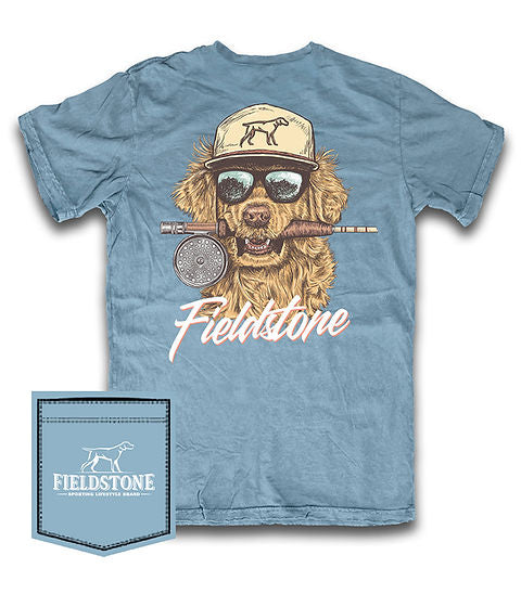 Fieldstone World lce blue retriever Pocket Tee