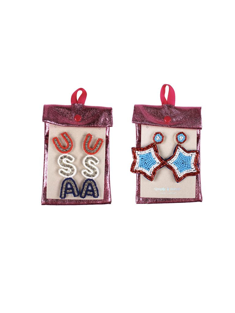 Simply southern patriotic statement earrings