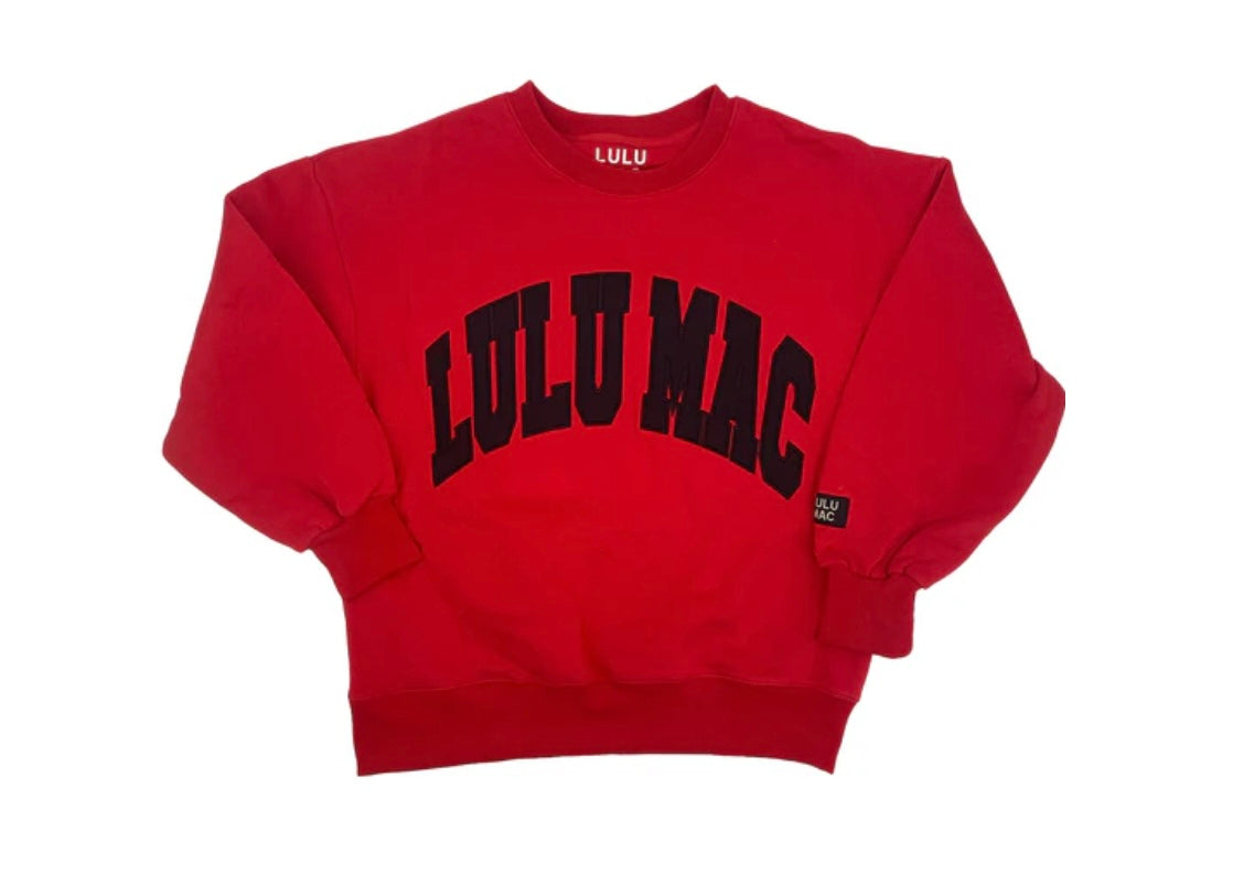LULU MAC - RED & BLACK CREWNECK