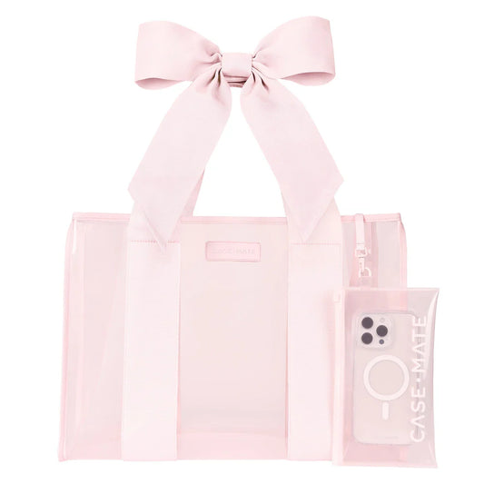 Casemate jelly tote bag ballet pink bow