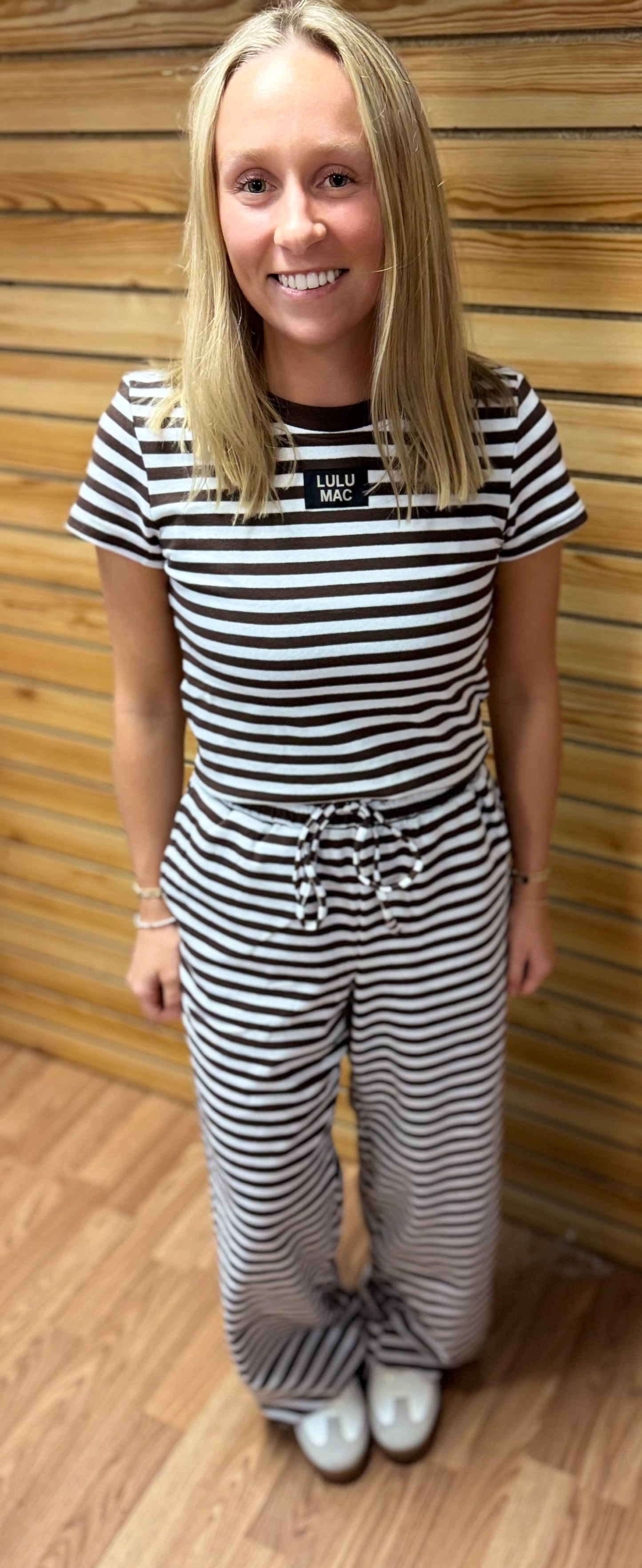 LULU Mac Brown stripe pants