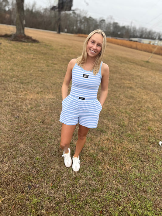 LULU Mac Light Blue stripe shorts
