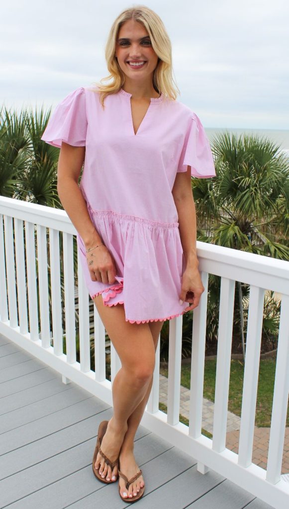 Simply southern pink drop waist dress