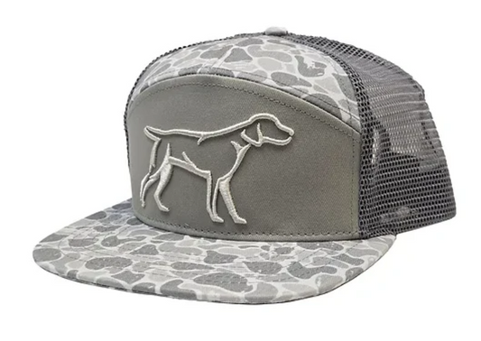 Grey Backwoods Camo 7 Panel 3D Puff