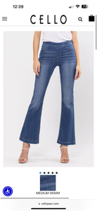 Cello Mid Rise Pull On  petite Jeans in Medium wash