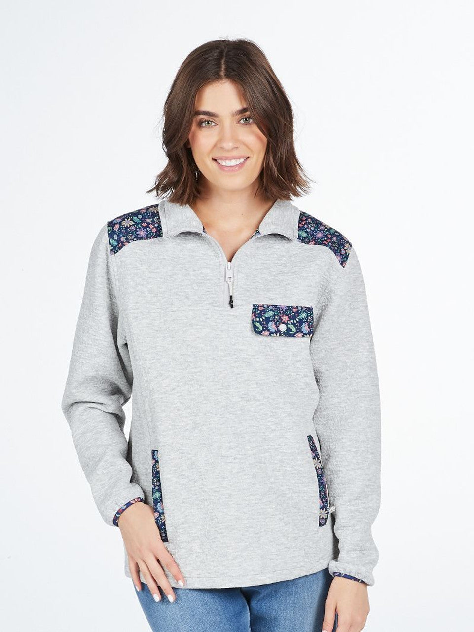 Aria Quarter Zip - Heather Gray