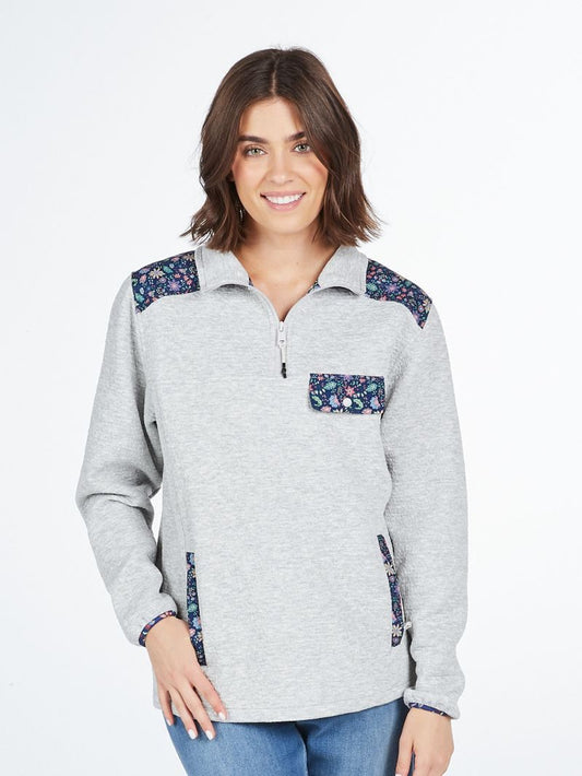 Aria Quarter Zip - Heather Gray