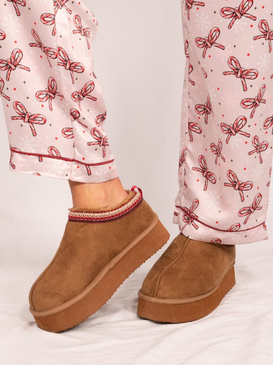 Simply Southern Platform Slipper -  Brown