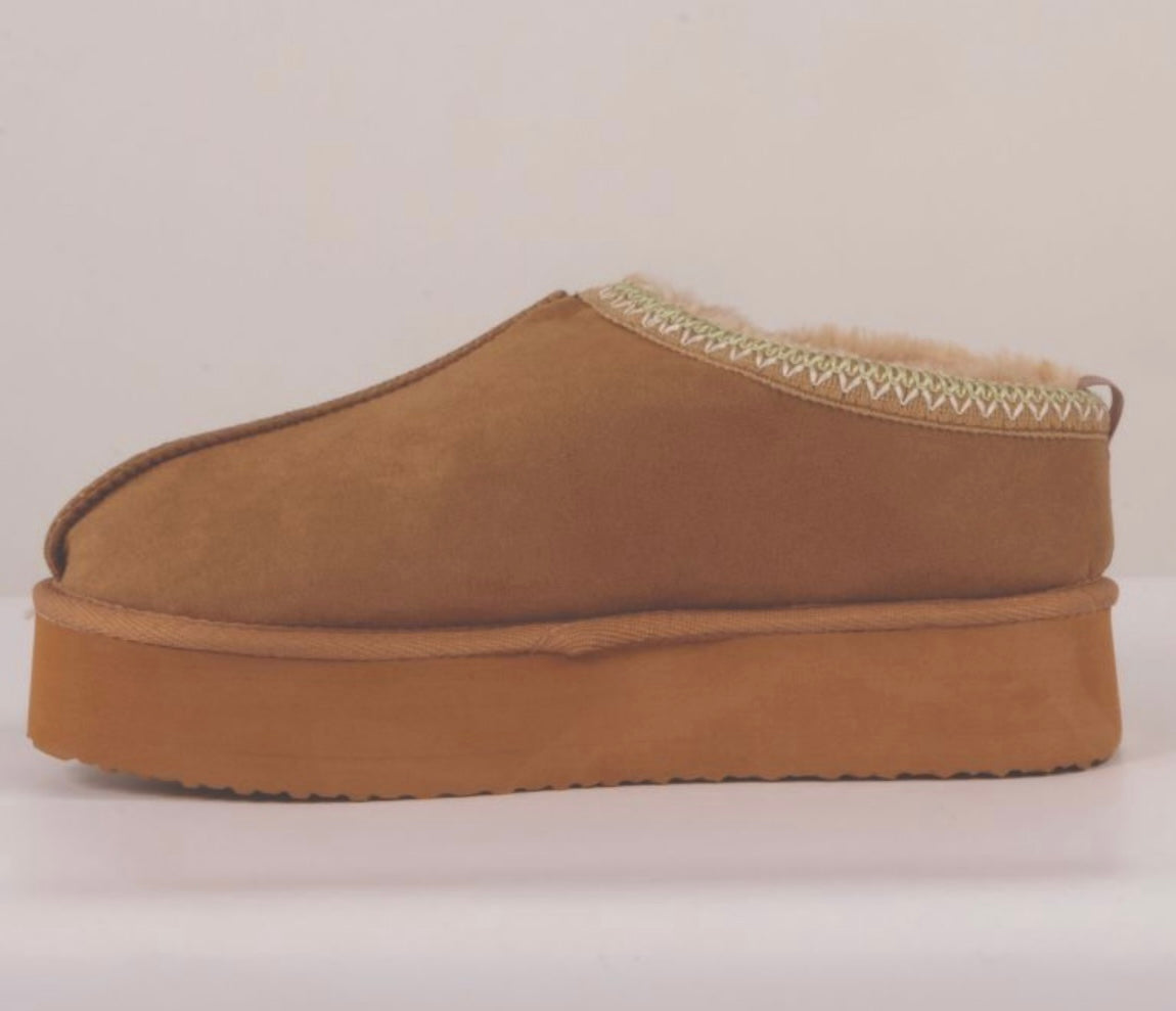 Simply Southern Platform Slipper - Light Brown