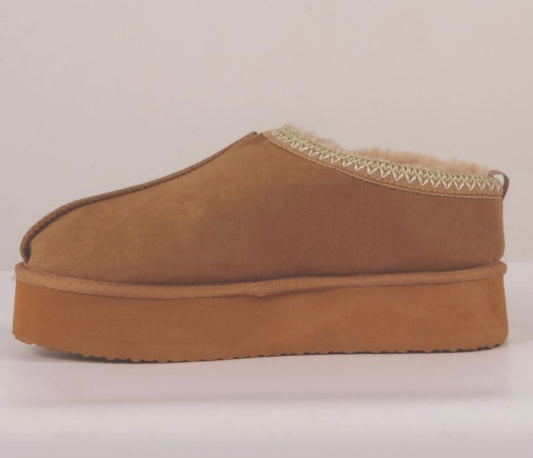 Simply Southern Platform Slipper - Light Brown