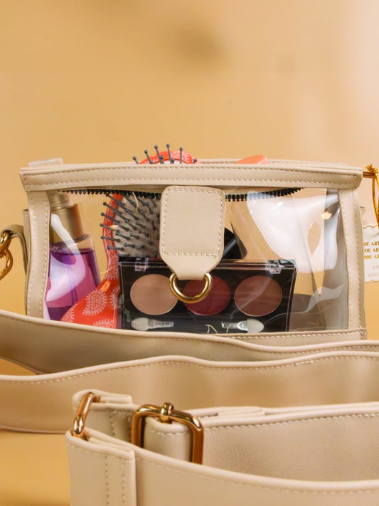 Simply southern clear crossbody bag in cream
