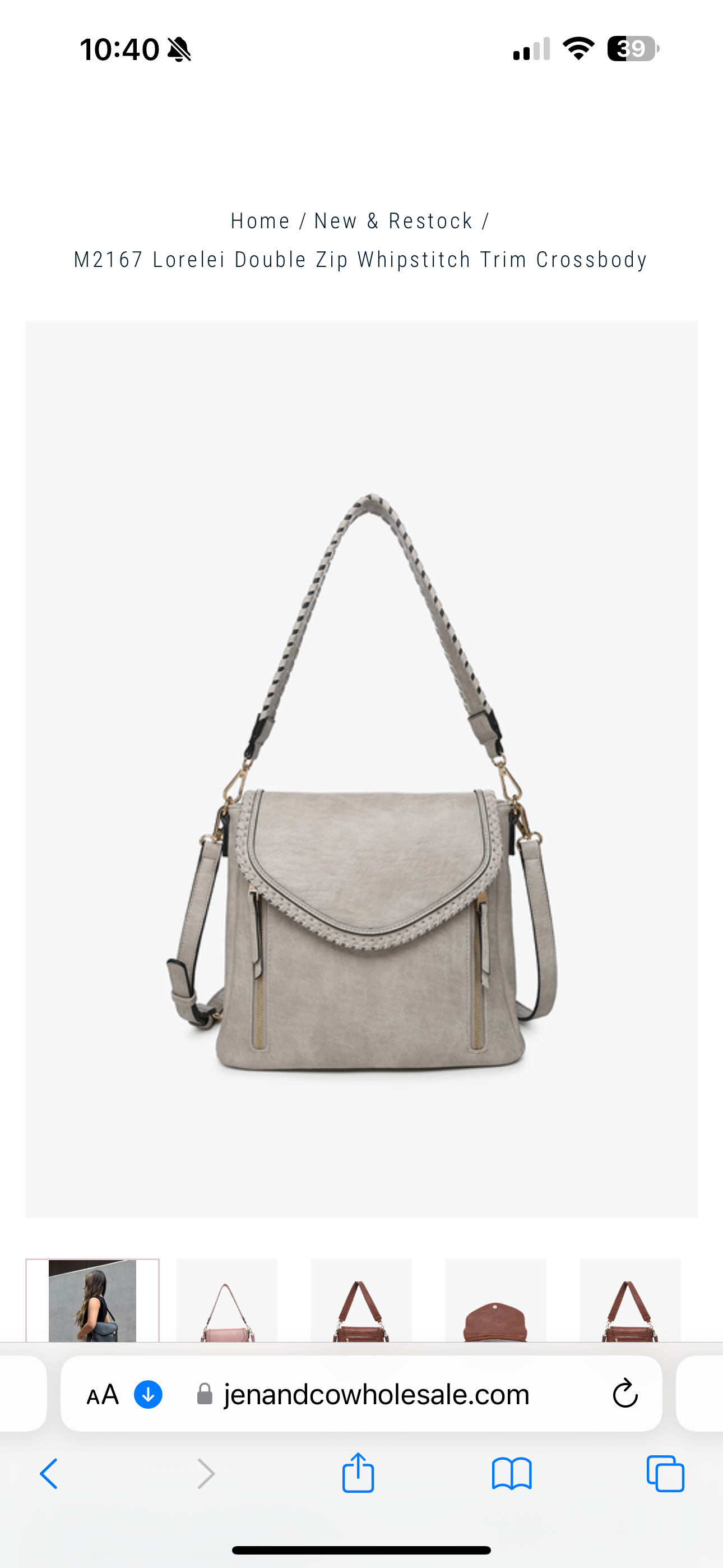 Lorelei Double Zip Whipstitch Trim Crossbody