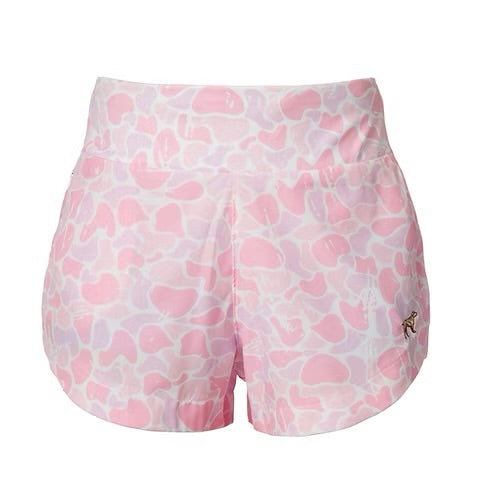 Youth Girls Yoga Shorts | Pink Camo