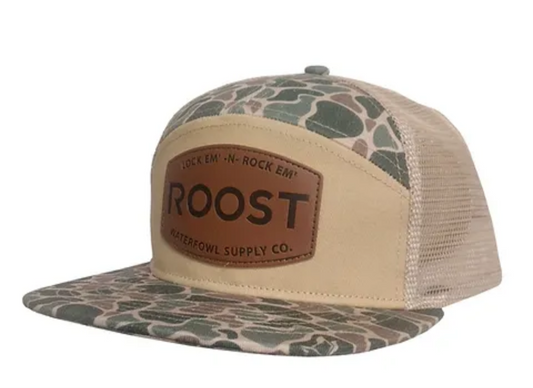 Roost 7 Panel Leather Patch Hat