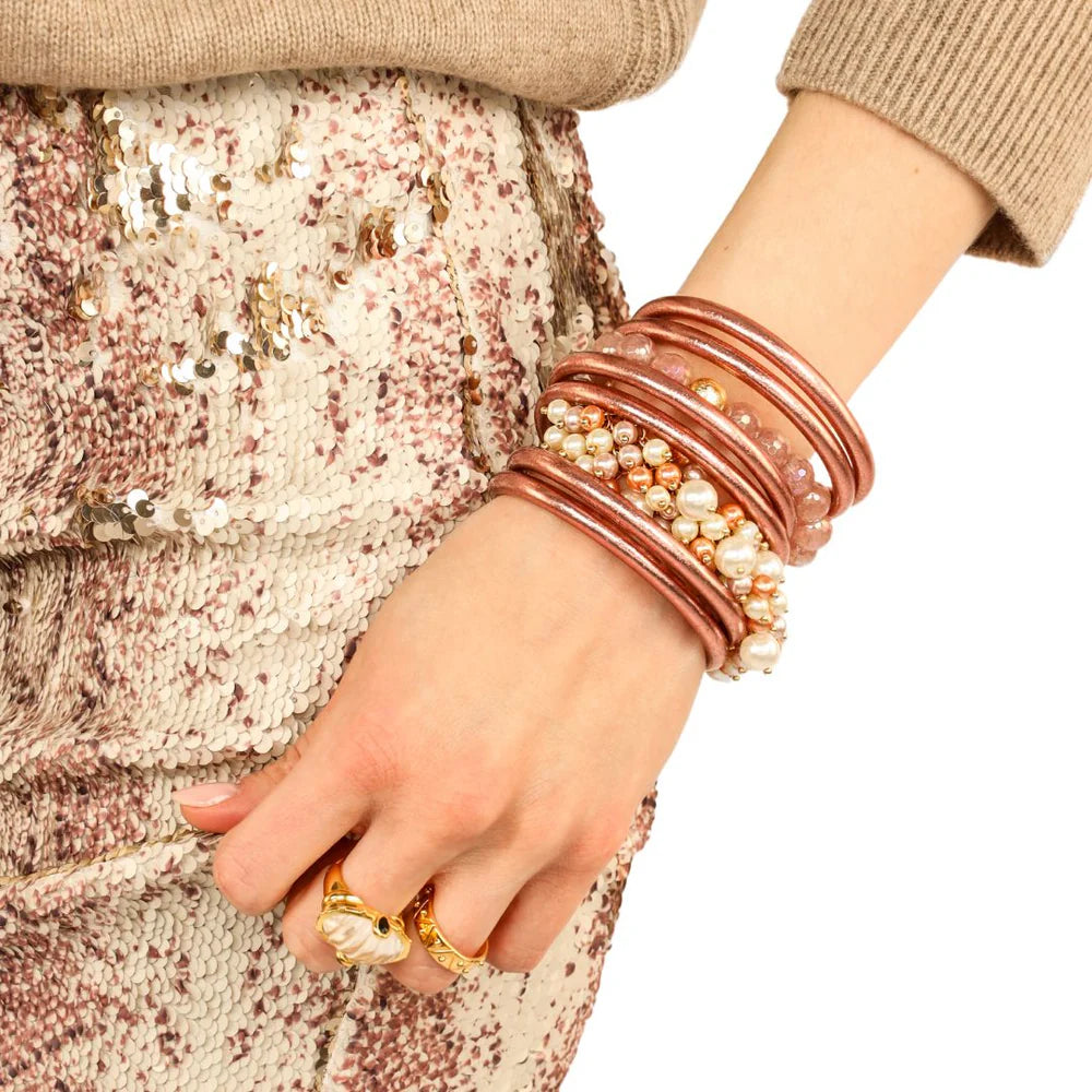 ROSE GOLD ALL WEATHER BANGLES® (SET OF 6) - SERENITY PRAYER