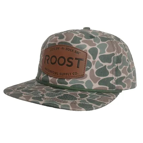 Roost Old School Camo Leather Patch Hat