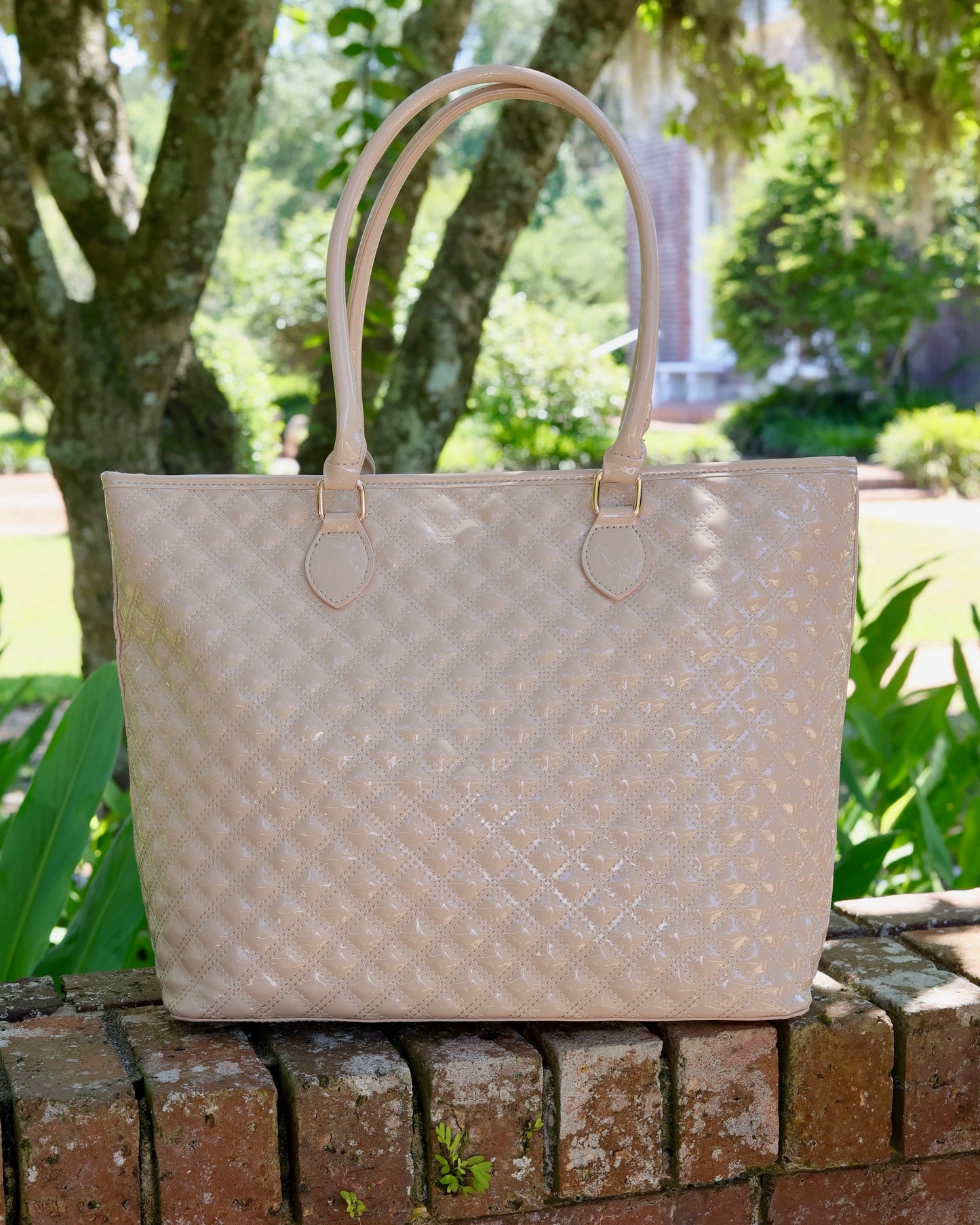 Jayden Tote | Nude Patent SQ