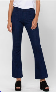 Cello Mid Rise Pull On Petite Jeans in dark denim