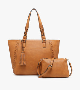 Lisa Structured Tote w/ Braided Accents