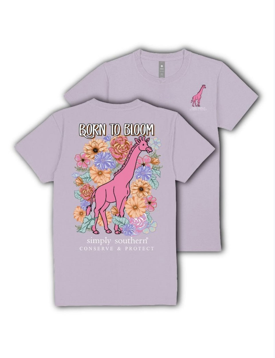 Simply southern youth giraffe tracking tshirt
