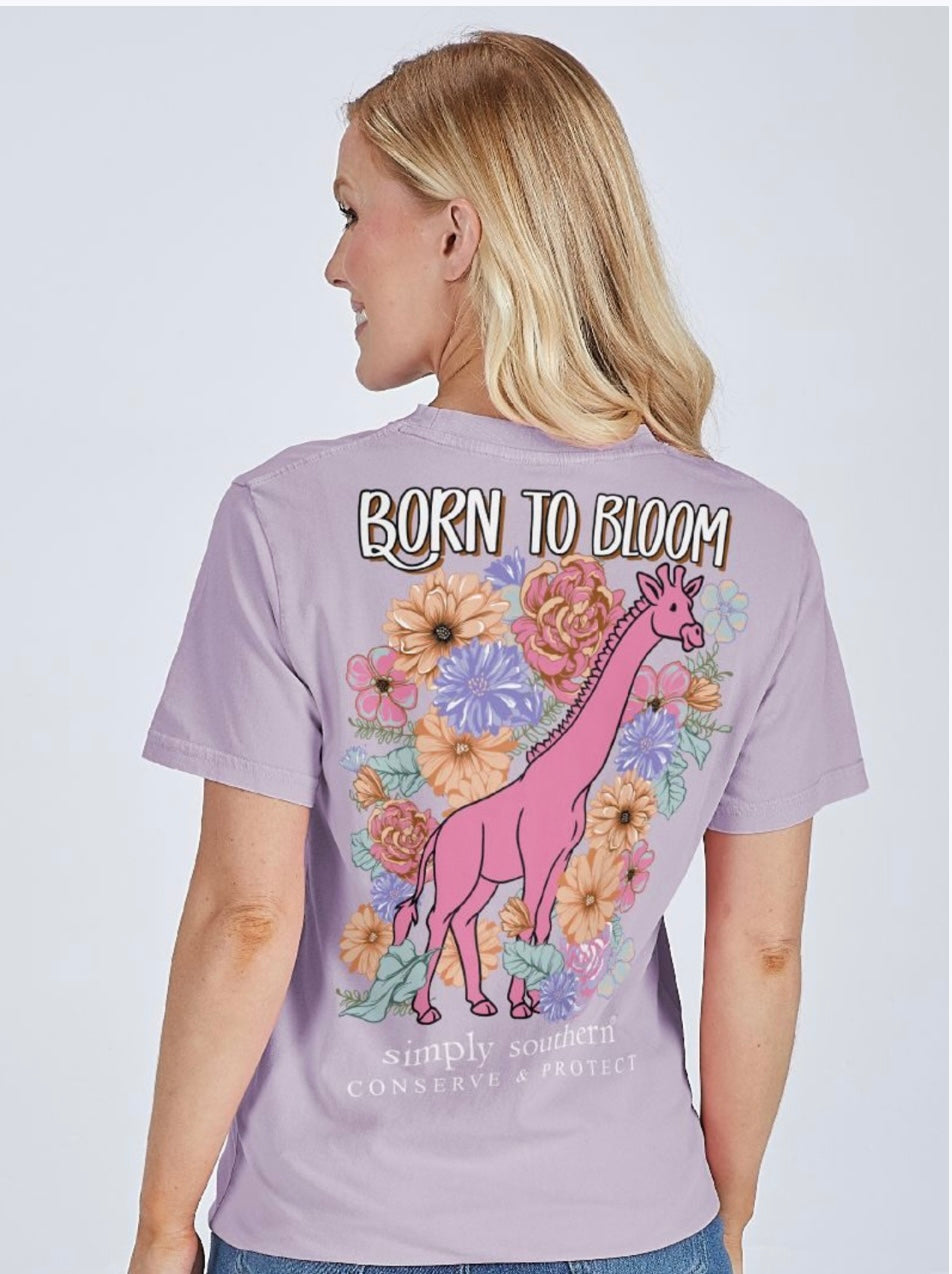 Simply southern youth giraffe tracking tshirt